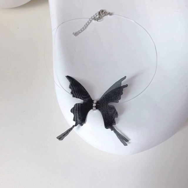 Sexy Black Lace Butterfly Chokers Necklaces