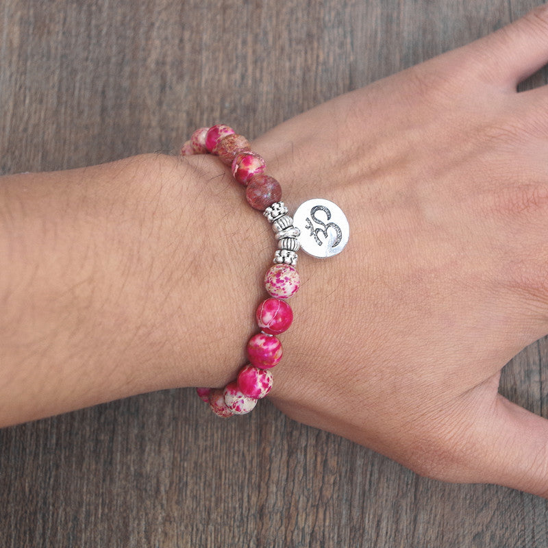 Natural Stone Beads Strand OM Chakra Mala Prayer  Bracelet