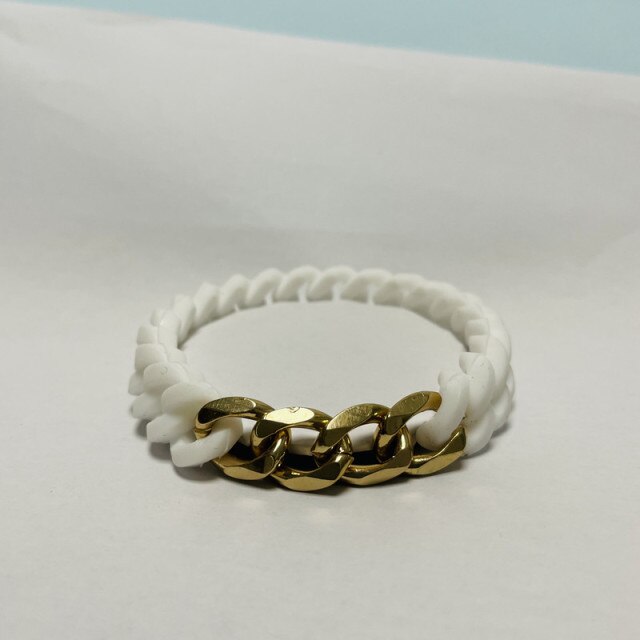Cuban Chain titanium steel silicone twist  bracelet