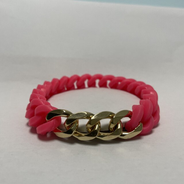 Cuban Chain titanium steel silicone twist  bracelet
