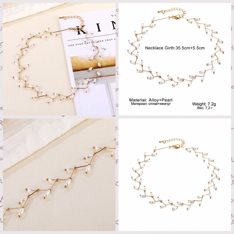 Beaded Choker Pearl Necklace