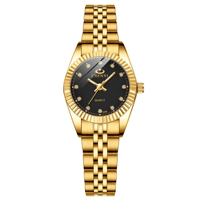 Luxury Gold Watch With Green Dial Fashion Business Men Watch