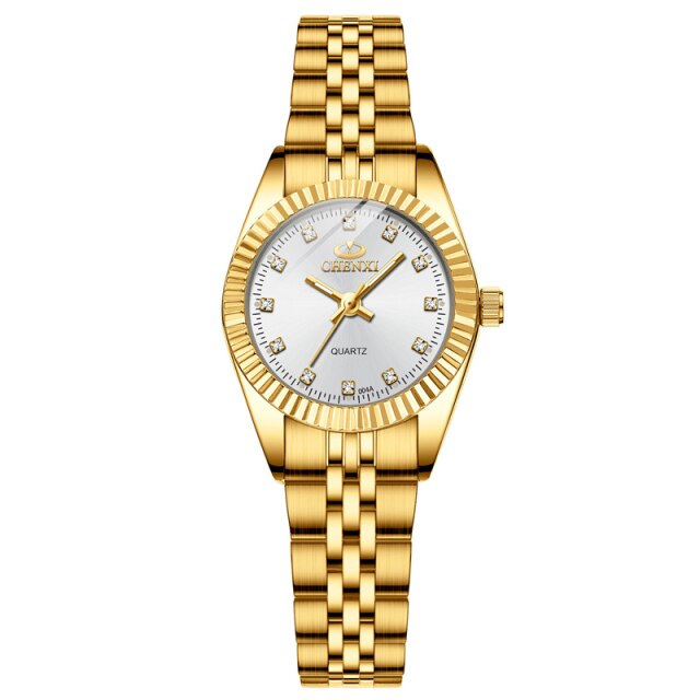 Luxury Gold Watch With Green Dial Fashion Business Men Watch