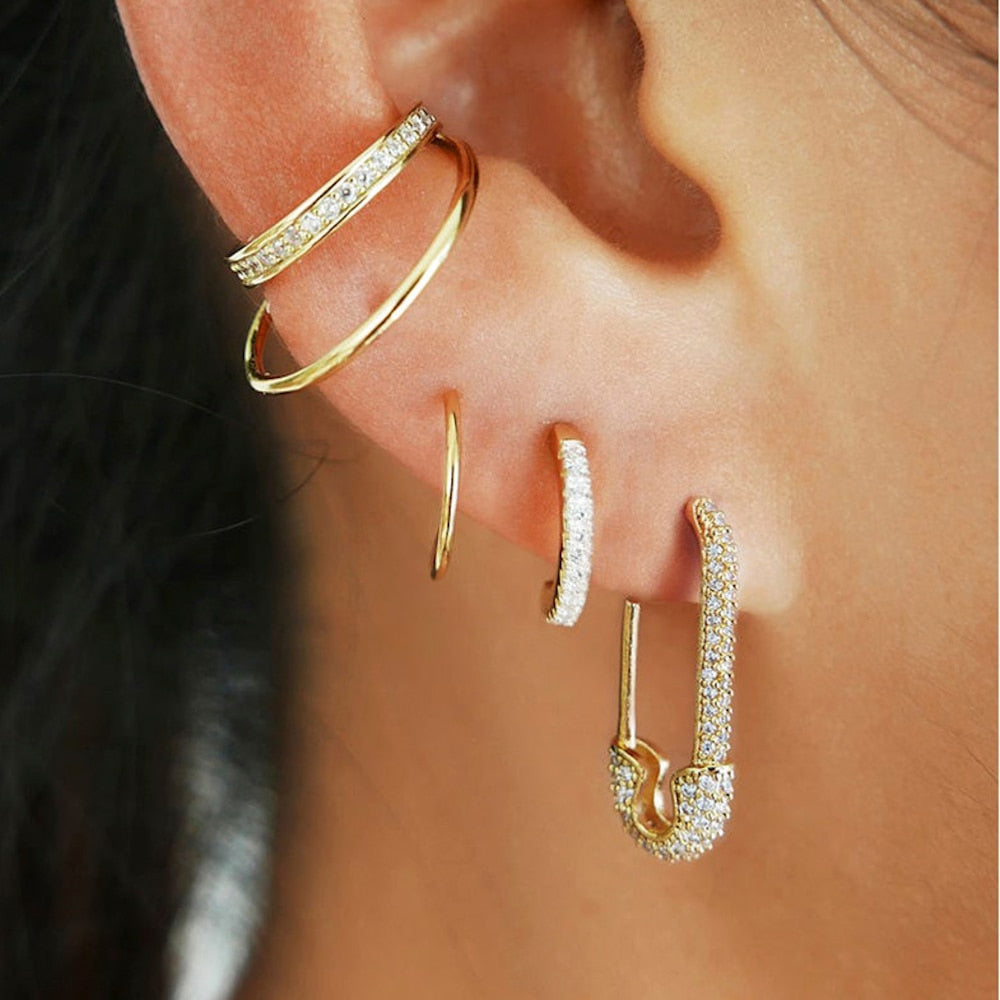 6YM Gold U-shaped Stud Earrings