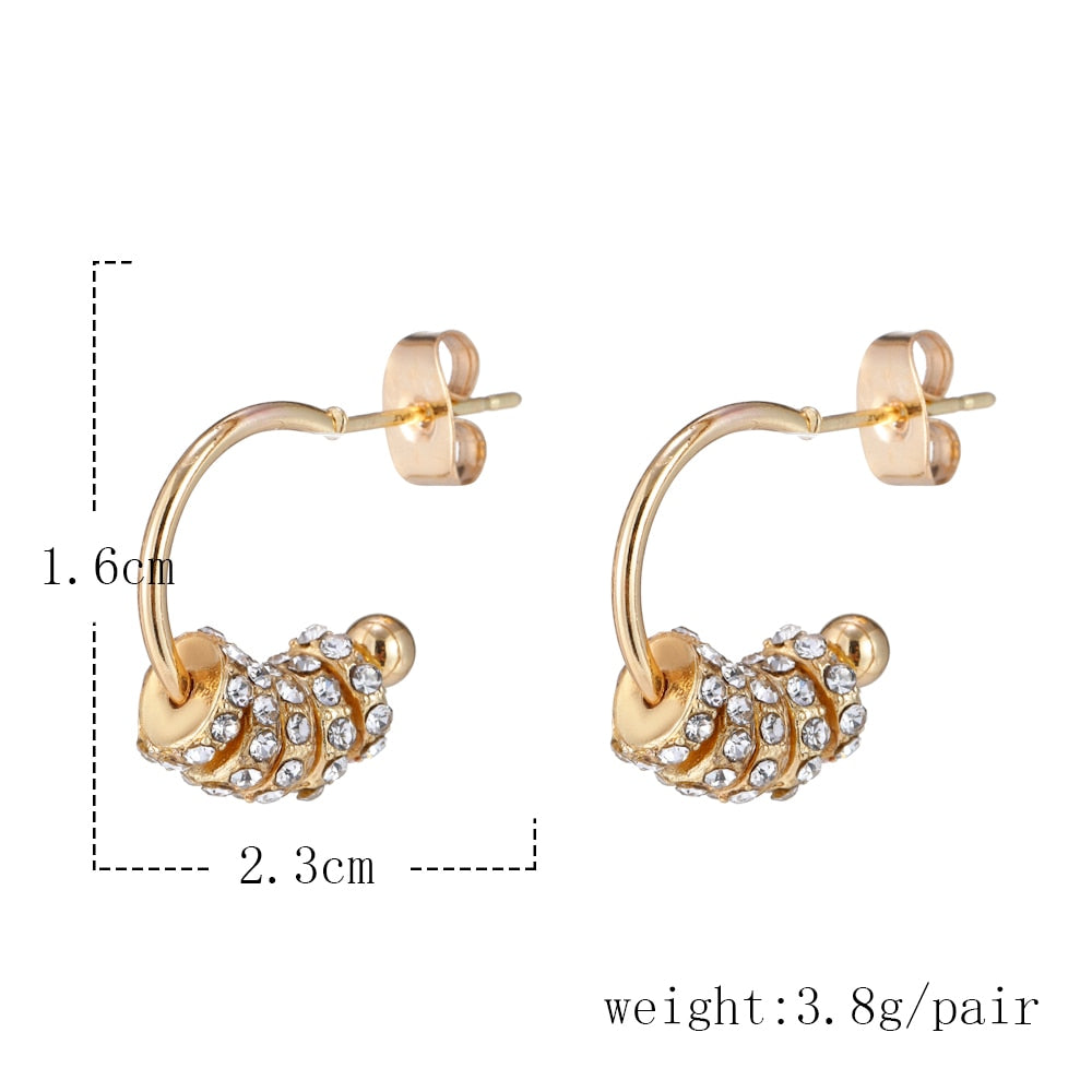 6YM Gold U-shaped Stud Earrings