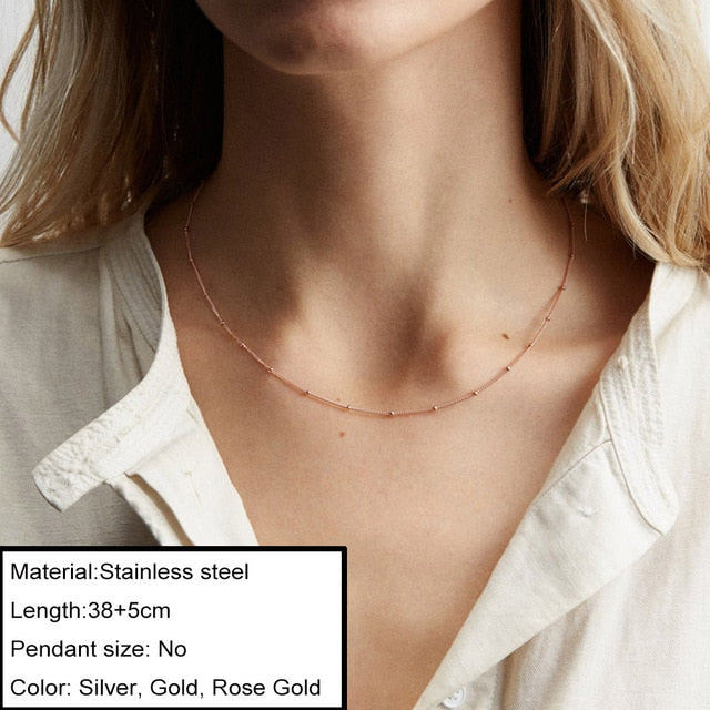 Stainless Steel Choker Chain Necklaces