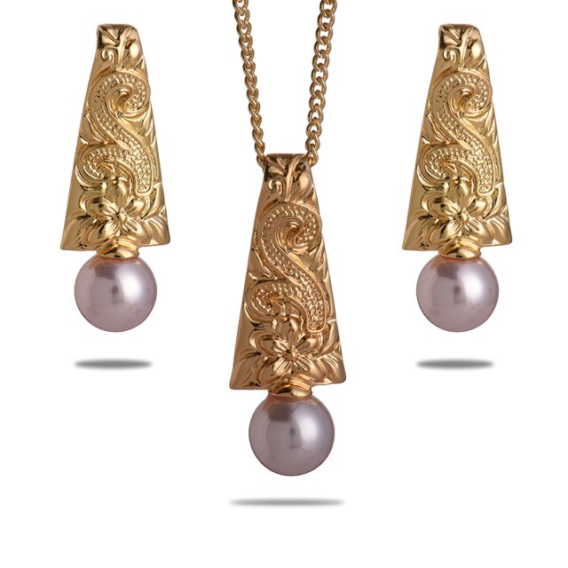 Different Color Drop Pearl Necklace Set