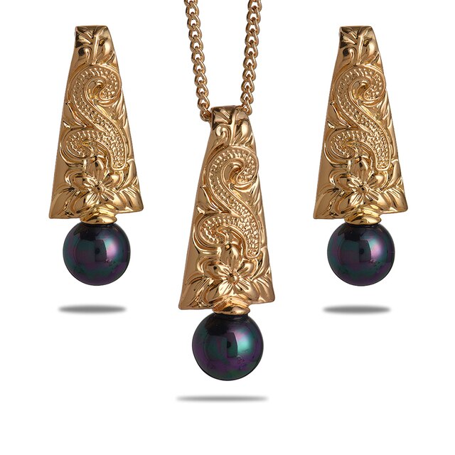 Different Color Drop Pearl Necklace Set