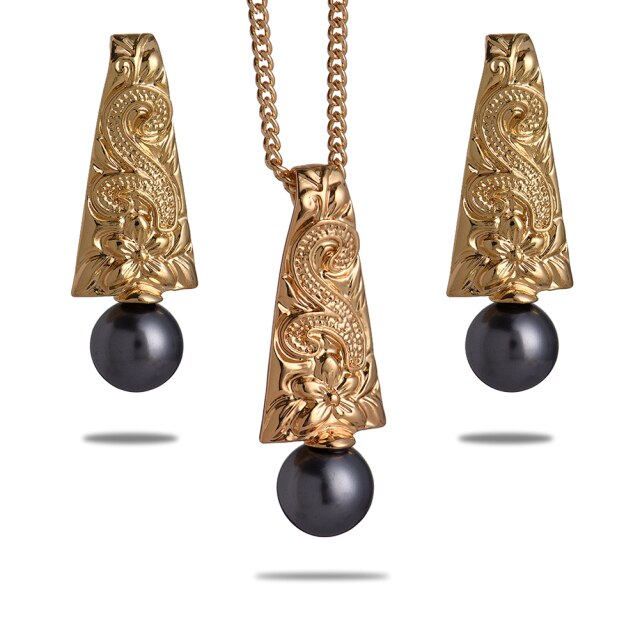 Different Color Drop Pearl Necklace Set