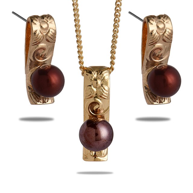 Different Color Drop Pearl Necklace Set