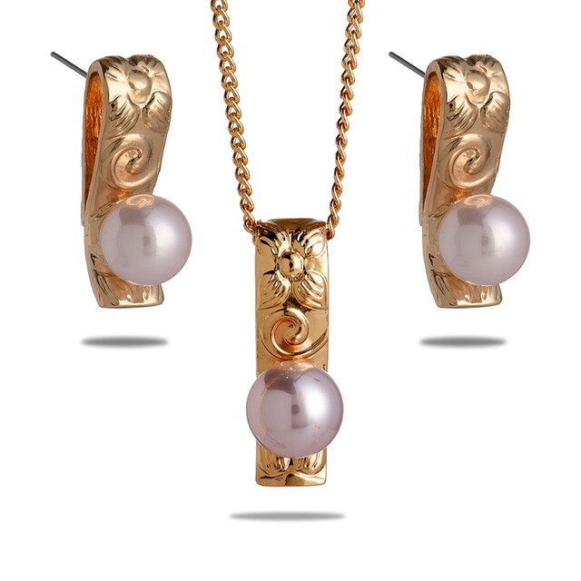 Different Color Drop Pearl Necklace Set