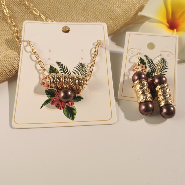Different Color Drop Pearl Necklace Set