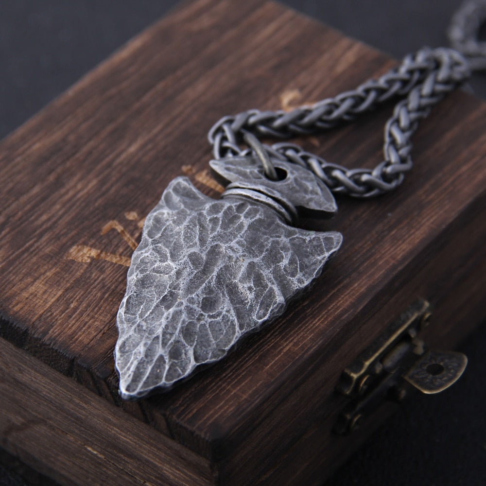 "Helm of Awe" and "Viking Vegvisir" Iron Color Viking spear Pendant