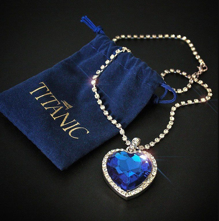 Peach Heart Blue Crystal Zircon Jewelry Sets