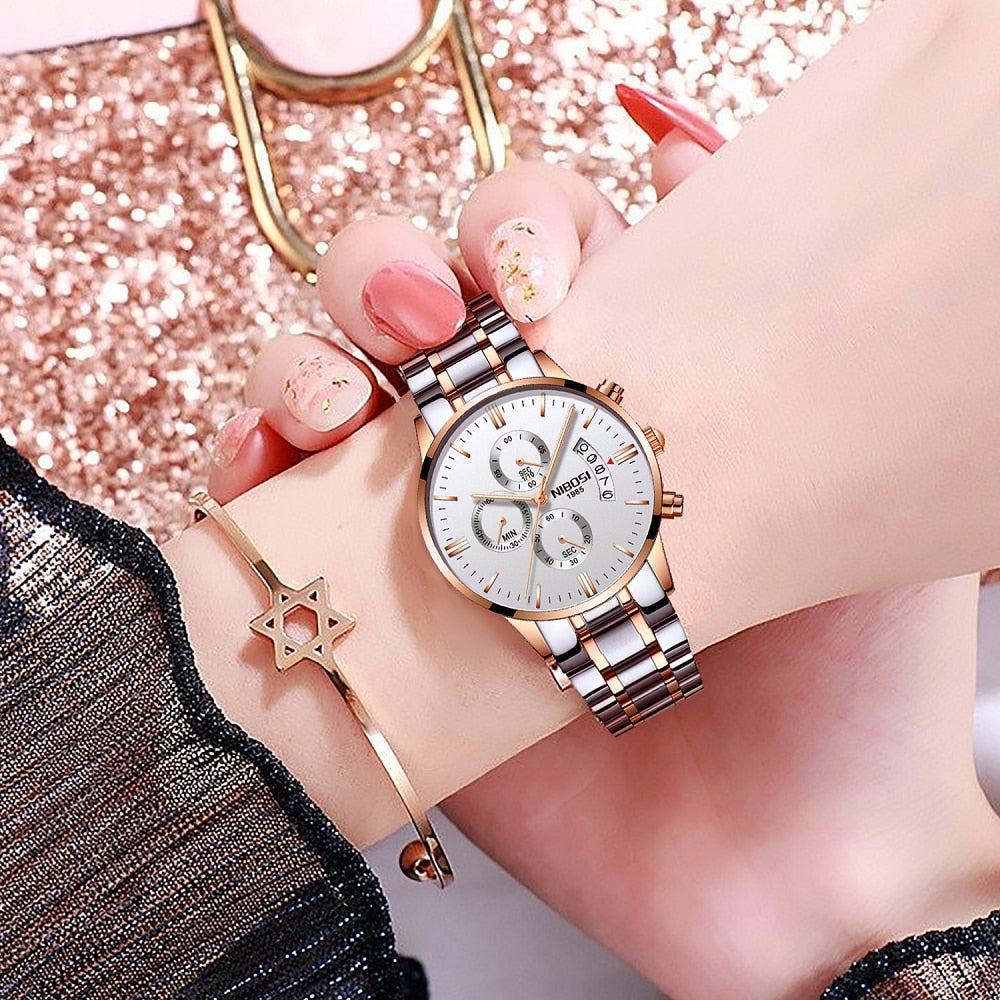 2pcs/set Couple    Sport Waterproof Elegant Women's Watch