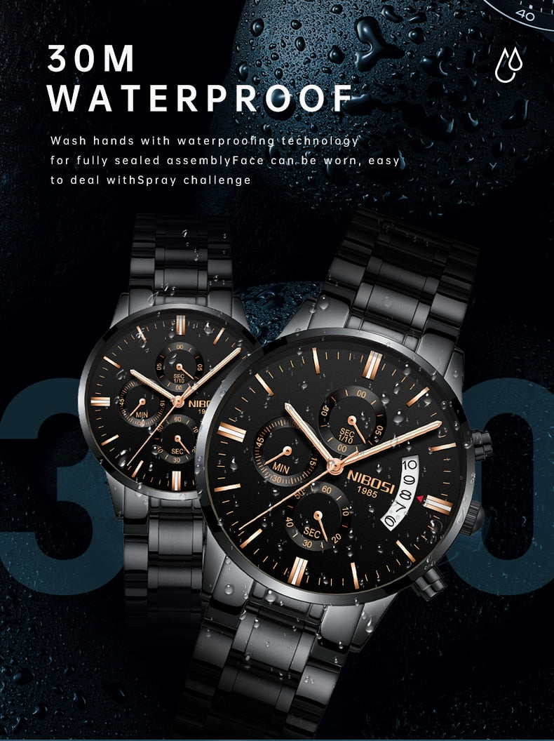 2pcs/set Couple    Sport Waterproof Elegant Women's Watch