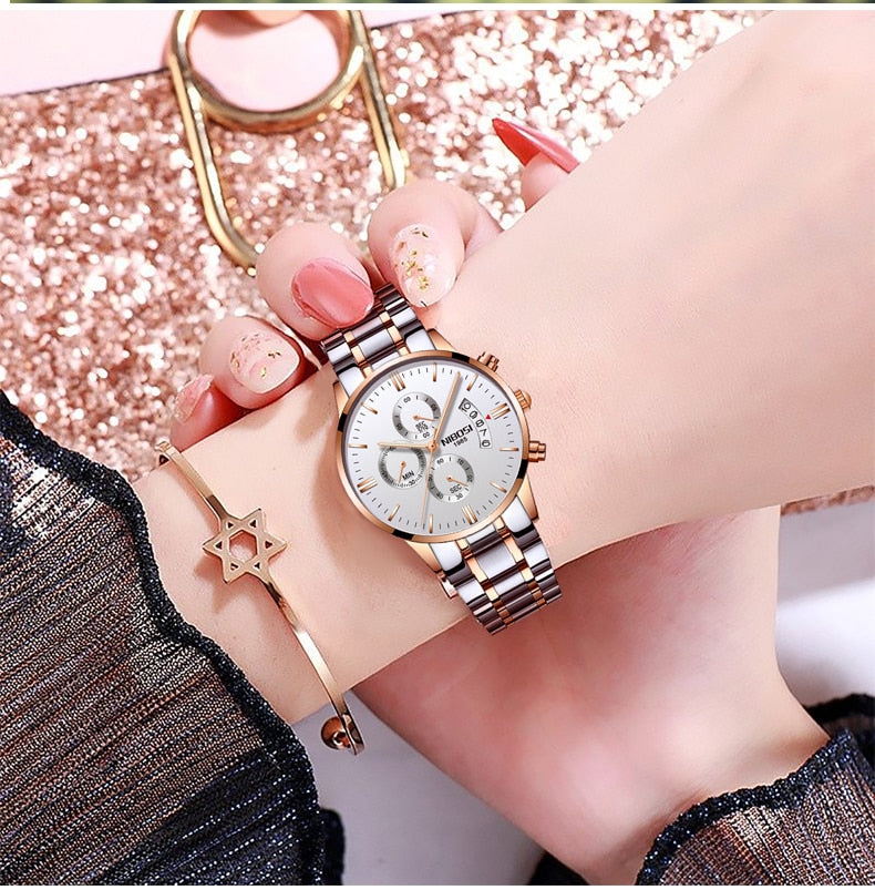 2pcs/set Couple    Sport Waterproof Elegant Women's Watch