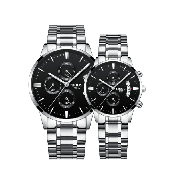 2pcs/set Couple    Sport Waterproof Elegant Women's Watch
