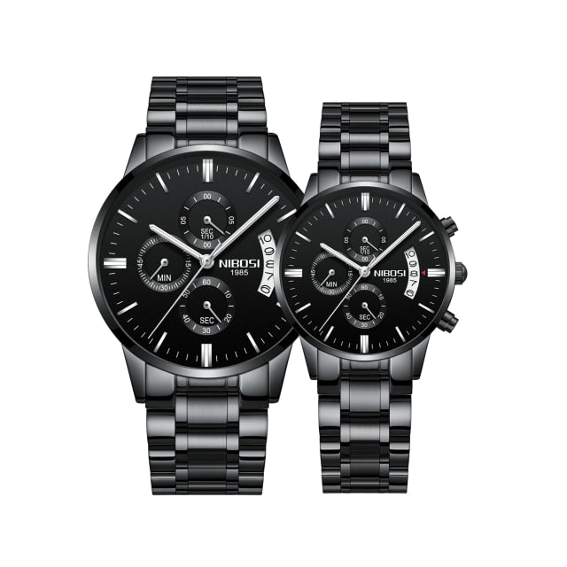 2pcs/set Couple    Sport Waterproof Elegant Women's Watch