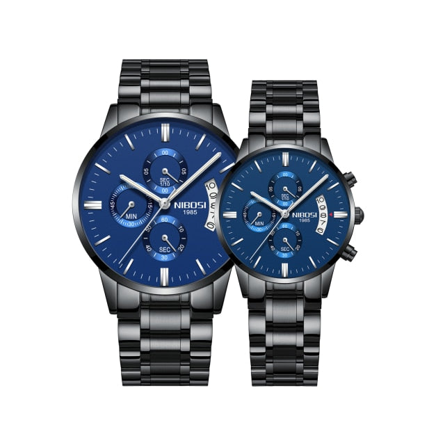 2pcs/set Couple    Sport Waterproof Elegant Women's Watch