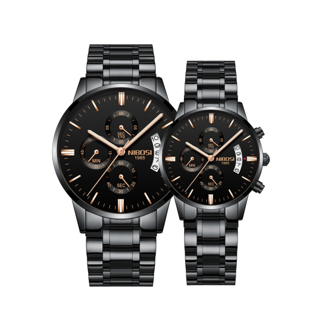 2pcs/set Couple    Sport Waterproof Elegant Women's Watch