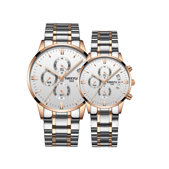 2pcs/set Couple    Sport Waterproof Elegant Women's Watch