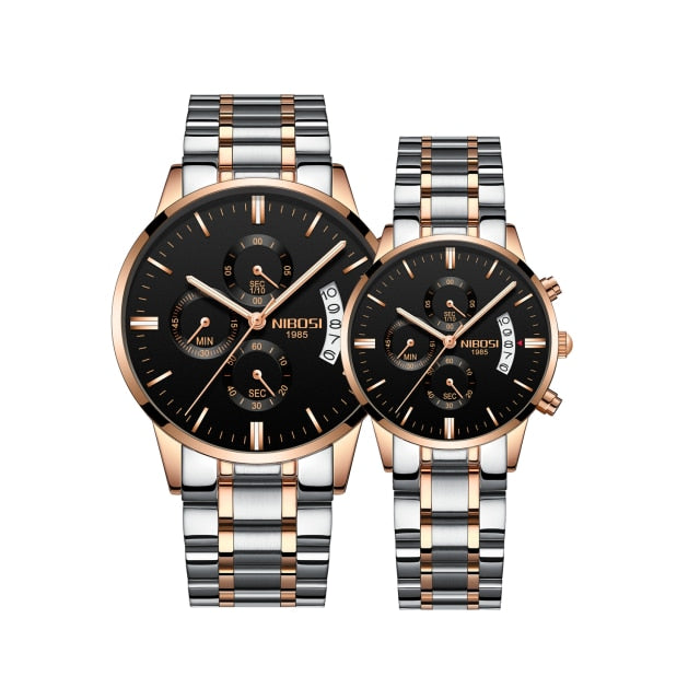 2pcs/set Couple    Sport Waterproof Elegant Women's Watch