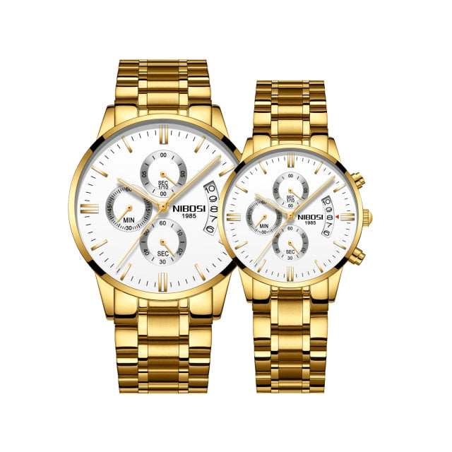 2pcs/set Couple    Sport Waterproof Elegant Women's Watch