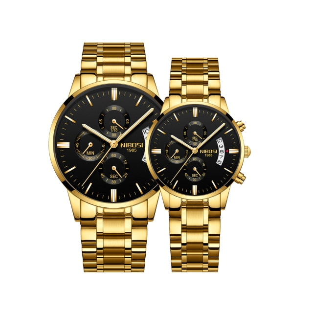 2pcs/set Couple    Sport Waterproof Elegant Women's Watch