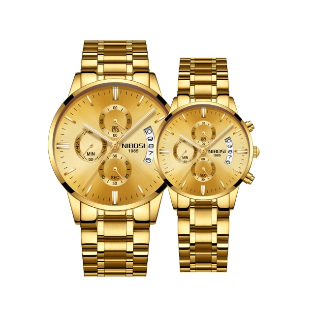 2pcs/set Couple    Sport Waterproof Elegant Women's Watch