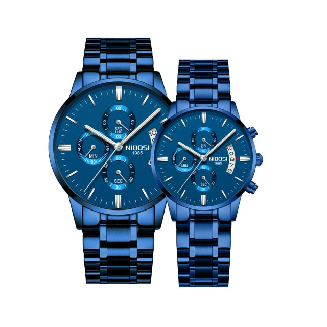 2pcs/set Couple    Sport Waterproof Elegant Women's Watch