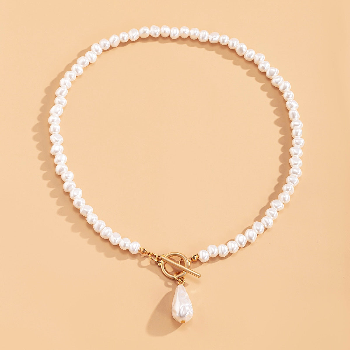 Bohemian Teardrop-Shaped Imitation Pearls Pendant