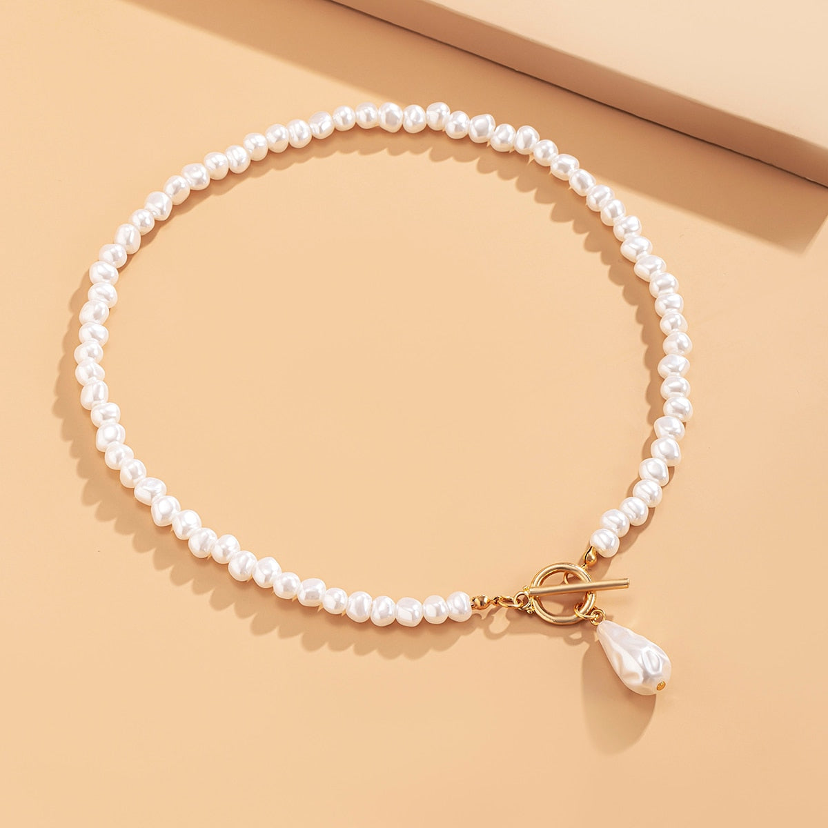 Bohemian Teardrop-Shaped Imitation Pearls Pendant