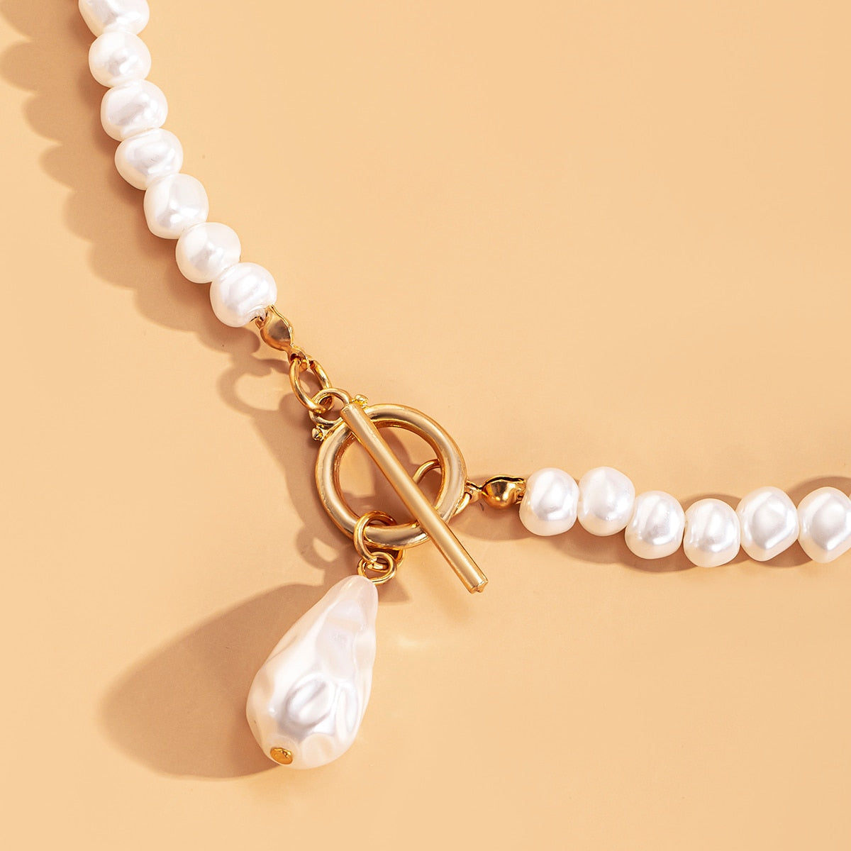 Bohemian Teardrop-Shaped Imitation Pearls Pendant