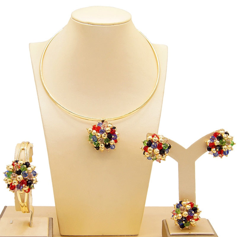 African bridal wedding gifts Bracelet Necklace earrings ring sets