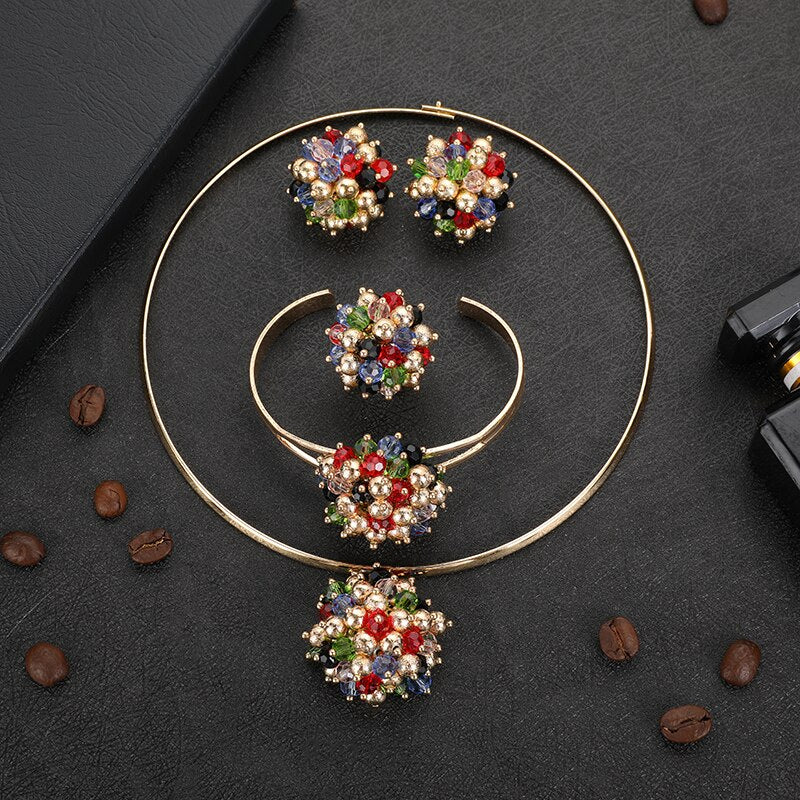 African bridal wedding gifts Bracelet Necklace earrings ring sets