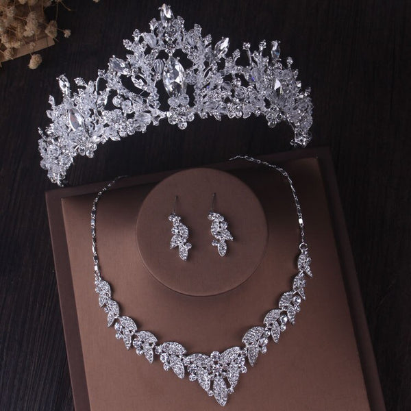 Conjuntos de joyas nupciales africanas de cristal barroco de lujo