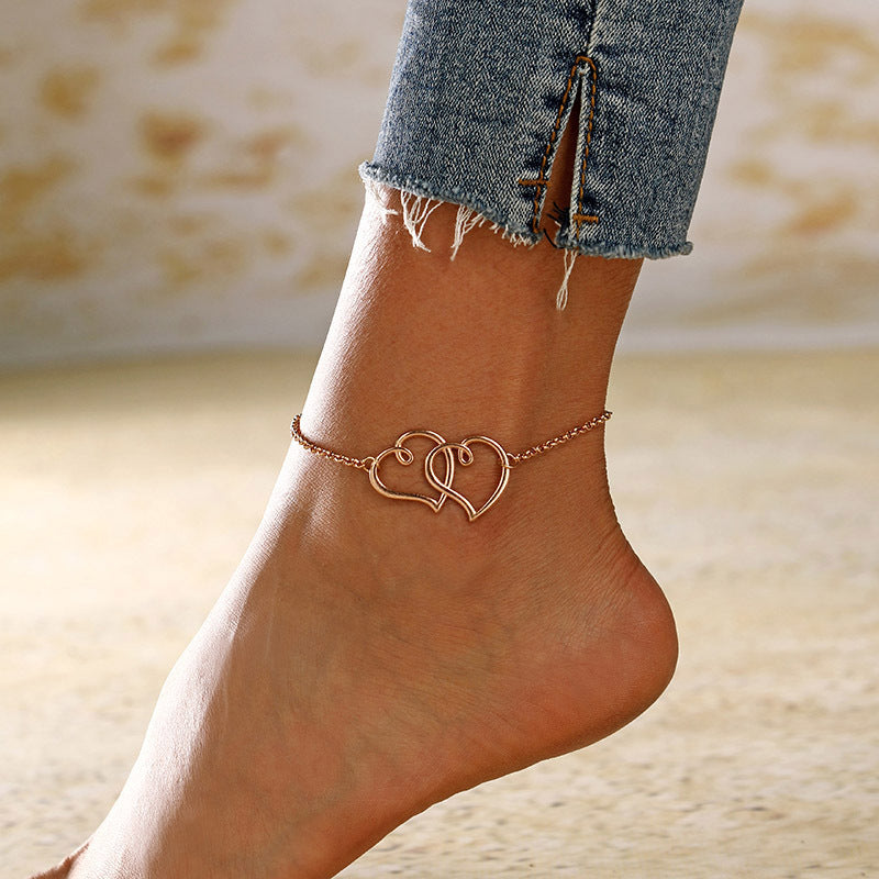 Handcuffs Waves Heart-Shaped Ankle Big Circle Women