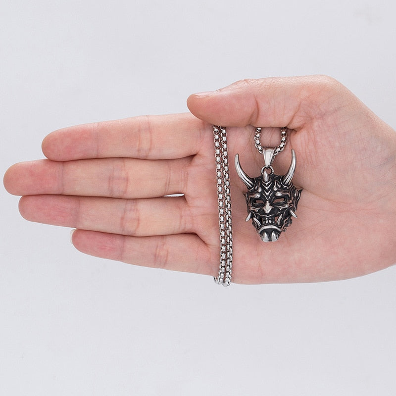 Vintage Punk Ghost Skull Mask Pendant Necklace