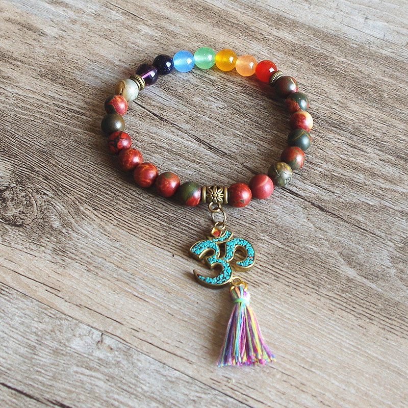 7 Chakra OM Tassels Bracelet