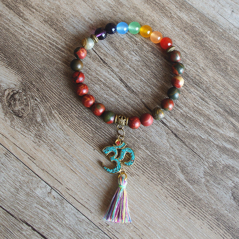 7 Chakra OM Tassels Bracelet