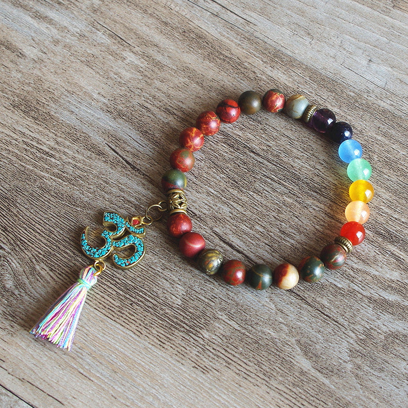 7 Chakra OM Tassels Bracelet