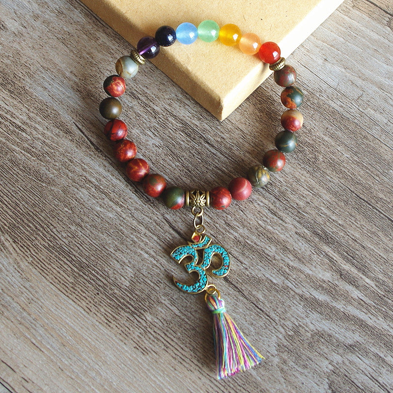 7 Chakra OM Tassels Bracelet