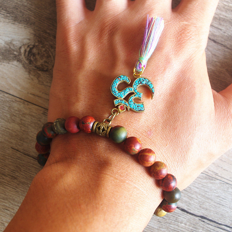 7 Chakra OM Tassels Bracelet