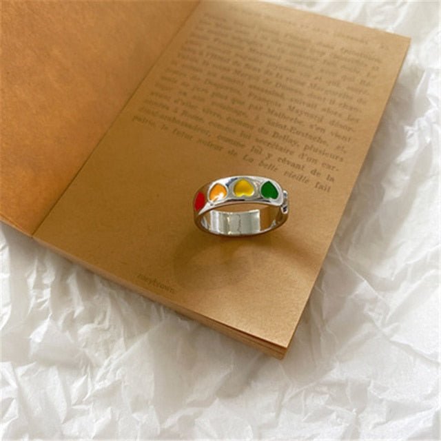 Color Colorful Stylish  Couple Party Adjustable Ring