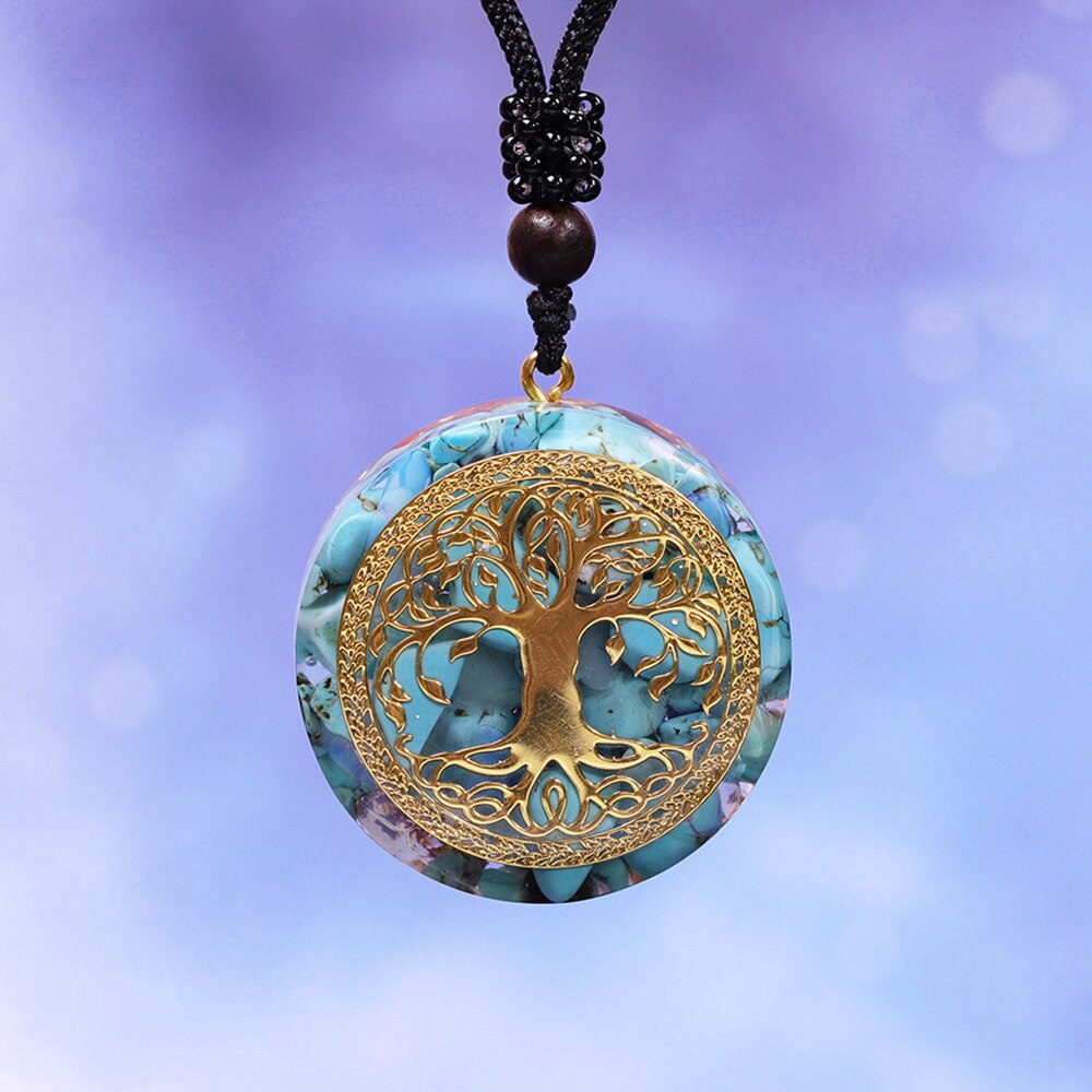 Tree Of Life Orgonite Necklace Crystal Pendant