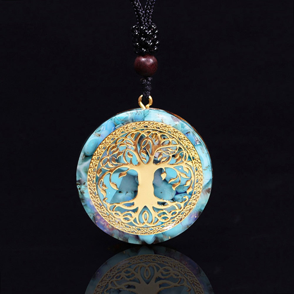 Tree Of Life Orgonite Necklace Crystal Pendant