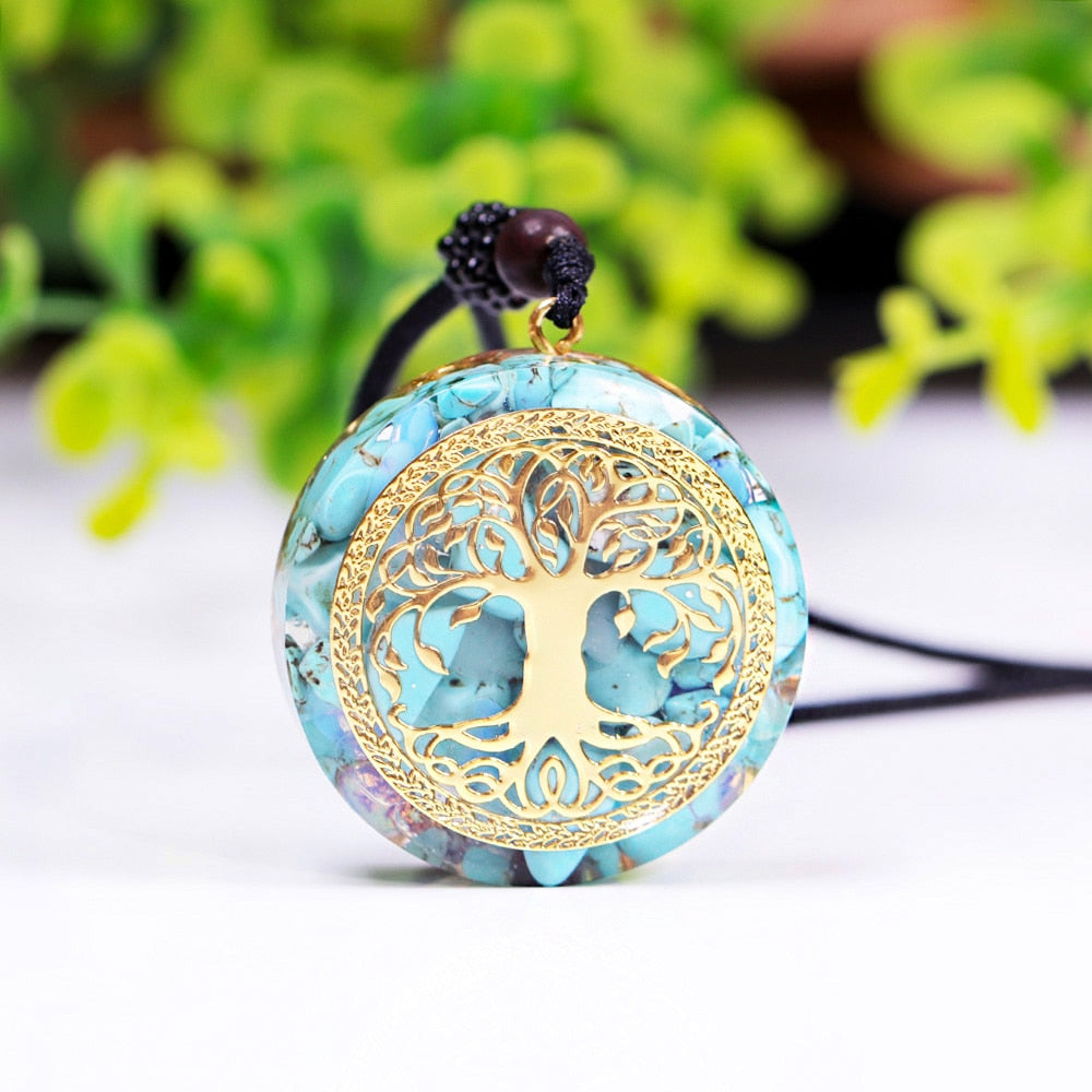 Tree Of Life Orgonite Necklace Crystal Pendant