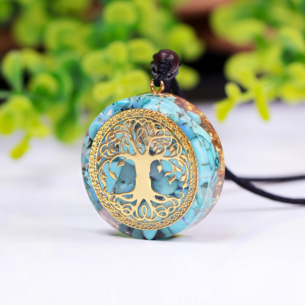 Tree Of Life Orgonite Necklace Crystal Pendant