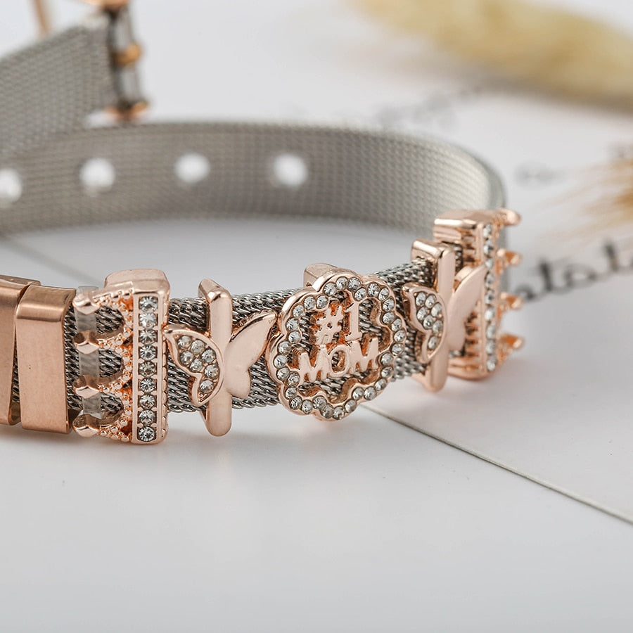 Colorful Stainless Steel Mesh Watch Belt Bracelets For Women